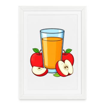 jus de pomme - Affiche encadrée (27 × 37 cm) - blanc - Devant