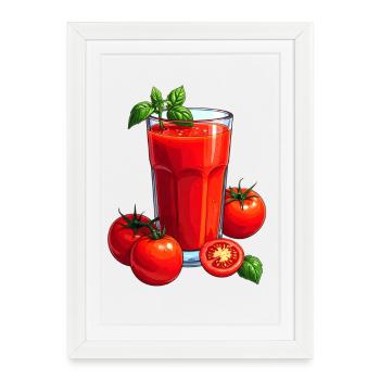 Jus de tomate - Affiche encadrée (27 × 37 cm) - blanc - Devant