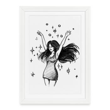 Dancing Woman Empowerment - Illustration - Framed poster (27 × 37 cm) - white - Front
