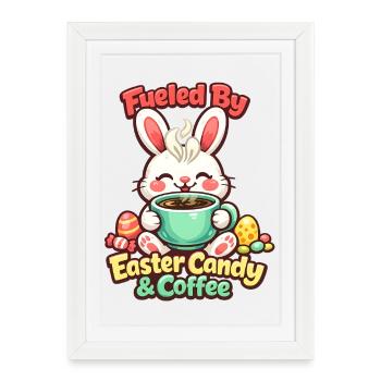 Jardin de Pâques Printemps Été Bunny Bunny - Affiche encadrée (27 × 37 cm) - blanc - Devant
