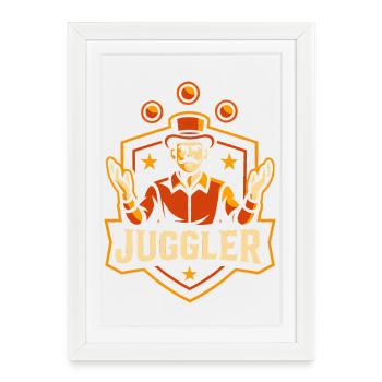 Circus Juggler Funny Children's Circus - Framed poster (27 × 37 cm) - white - Front