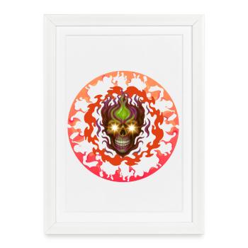 Ring of fire T-shirt Design - Affiche encadrée (27 × 37 cm) - blanc - Devant