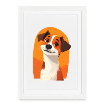 Cute dog - Framed poster (27 × 37 cm) - white - Front