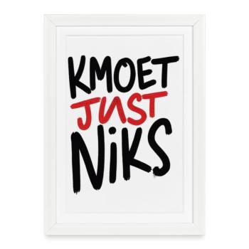 Just Niks Graffiti Rouge Noir - Affiche encadrée (27 × 37 cm) - blanc - Devant
