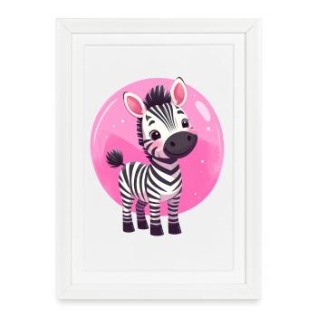 Zebra - Framed poster (27 × 37 cm) - white - Front