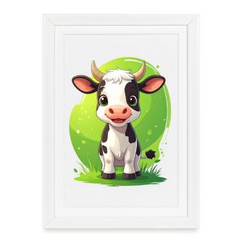 cute cow - Framed poster (27 × 37 cm) - white - Front