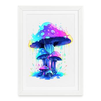 Mushroom - Framed poster (27 × 37 cm) - white - Front