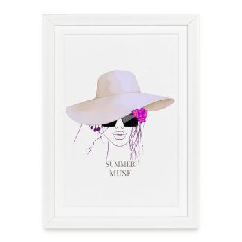 Été M U S E. Ton été. Ton style. - Affiche encadrée (27 × 37 cm) - blanc - Devant