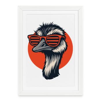 Bouquet with retro sunglasses - Framed poster (27 × 37 cm) - white - Front