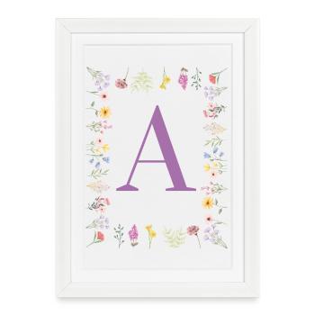 floral initial - Framed poster (27 × 37 cm) - white - Front