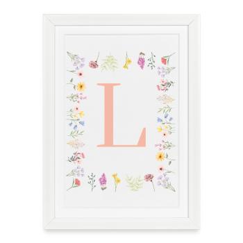 Floral initials "L", letters monogram - Framed poster (27 × 37 cm) - white - Front