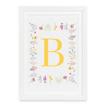 Floral initials "B", letters monogram - Framed poster (27 × 37 cm) - white - Front