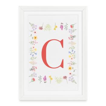 Floral initials "C", letters monogram - Framed poster (27 × 37 cm) - white - Front