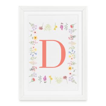 Floral initials "D", letters monogram - Framed poster (27 × 37 cm) - white - Front