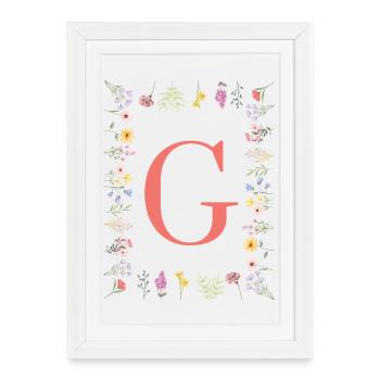 Floral initials "G", letters monogram - Framed poster (27 × 37 cm) - white - Front
