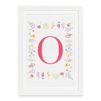 Floral initials "O", letters monogram - Framed poster (27 × 37 cm) - white - Front