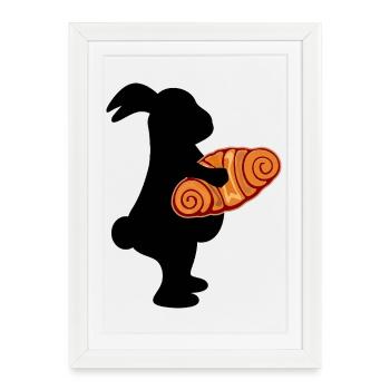 Easter Bunny Bunny Franzbrötchen - Framed poster (27 × 37 cm) - white - Front