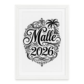 Malle 2026 Palme Majorque - Affiche encadrée (27 × 37 cm) - blanc - Devant
