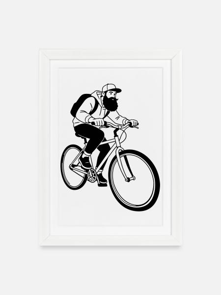 bike hipster - Framed poster (27 × 37 cm) - white