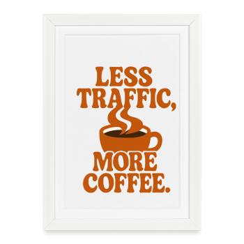 Productivité Caféinée : Zéro Perte de Temps - Affiche encadrée (27 × 37 cm) - blanc - Devant