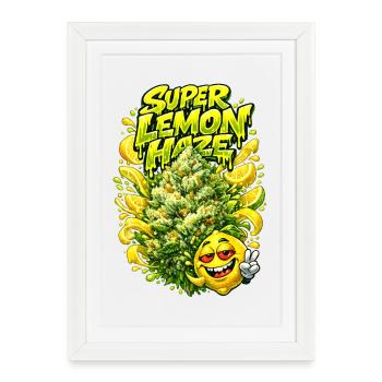 Super Lemon Haze Graffiti Art Print  - Framed poster (27 × 37 cm) - white - Front