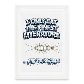 I Only Eat the Finest Literature - Framed poster (27 × 37 cm) - white - Front