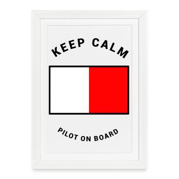 Amiral H - pilote à bord du navire pilote - Affiche encadrée (27 × 37 cm) - blanc - Devant