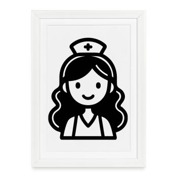 infirmière - Affiche encadrée (27 × 37 cm) - blanc - Devant