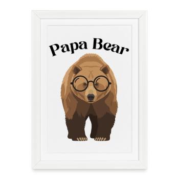Chemise Papa Ours Chemise drôle de Nerd Bear - Affiche encadrée (27 × 37 cm) - blanc - Devant