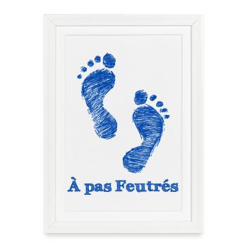 À PAS FEUTRÉS - humour poétique et graphique - Affiche encadrée (27 × 37 cm) - blanc - Devant