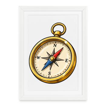 Compass - Framed poster (27 × 37 cm) - white - Front