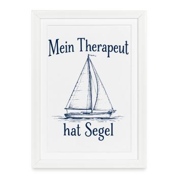 Graphique drôle de voilier drôle de voilier - Affiche encadrée (27 × 37 cm) - blanc - Devant