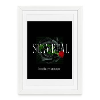 Green_Black_Aesthetic_Brave_RoseT-ShirtSelf-love - Affiche encadrée (27 × 37 cm) - blanc - Devant