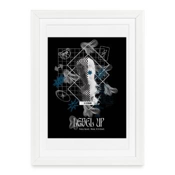Black_Noir_SurrealismeT-shirtGrowthMindsetSuccess - Affiche encadrée (27 × 37 cm) - blanc - Devant