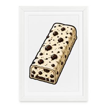 Chocolate Bar with Chocolate Chip Pattern - Framed poster (27 × 37 cm) - white - Front