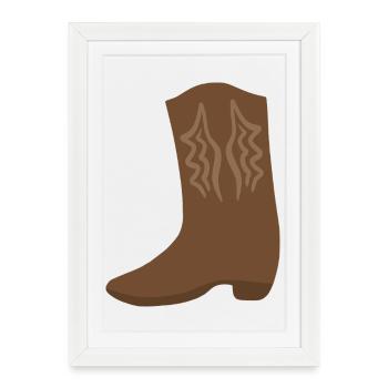 Western Boot Stitch Art - Framed poster (27 × 37 cm) - white - Front