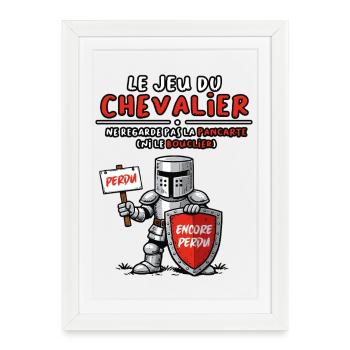 Le jeu du chevalier - Affiche encadrée (27 × 37 cm) - blanc - Devant