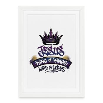 Jésus, roi des rois - Affiche encadrée (27 × 37 cm) - blanc - Devant