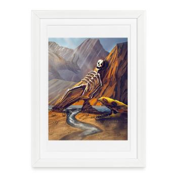 Esqueleto dragón en cañón - Affiche encadrée (27 × 37 cm) - blanc - Devant