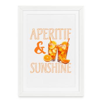 Apéritif & Rayon de soleil - Affiche encadrée (27 × 37 cm) - blanc - Devant
