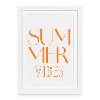 Summer Vibes : Typographie Design - Affiche encadrée (27 × 37 cm) - blanc - Devant