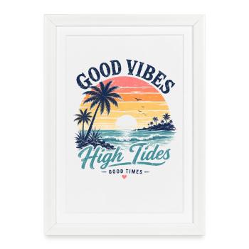 Vibes High Tides Sunset - Framed poster (27 × 37 cm) - white - Front