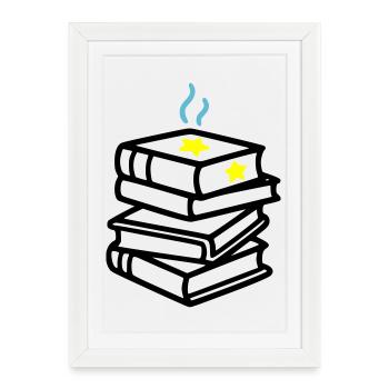 Stack of Books Star Fantasy Reading Book Club - Framed poster (27 × 37 cm) - white - Front