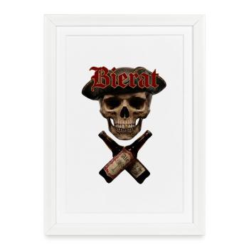 Skull Beer Bottles - Framed poster (27 × 37 cm) - white - Front