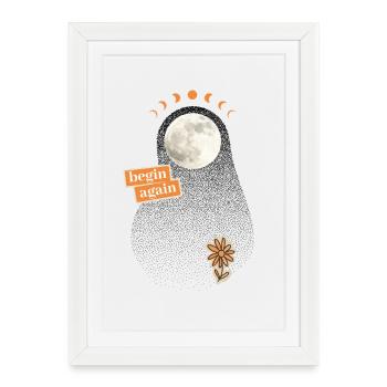 New beginning: begin again - Framed poster (27 × 37 cm) - white - Front