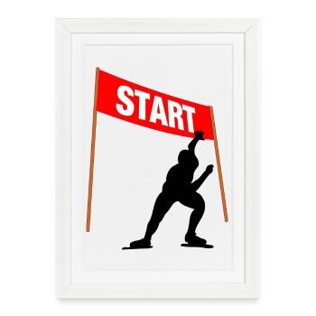 Skating Start Line - Framed poster (27 × 37 cm) - white - Front
