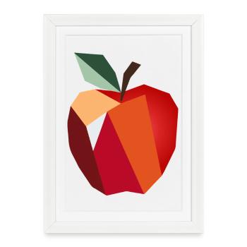 Geometric Apple–Minimalist Fruit Design - Framed poster (27 × 37 cm) - white - Front