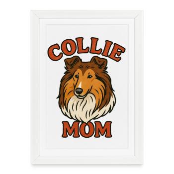 Portrait de la mère Collie - Affiche encadrée (27 × 37 cm) - blanc - Devant