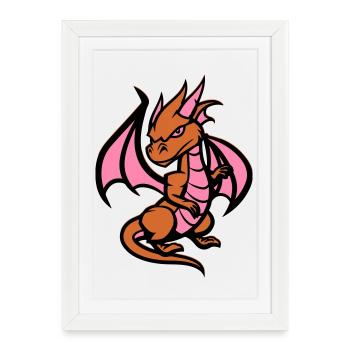 Petit Dragon - Affiche encadrée (27 × 37 cm) - blanc - Devant