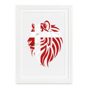 Dinamarca - Danemark - Tiger Flags - Affiche encadrée (27 × 37 cm) - blanc - Devant